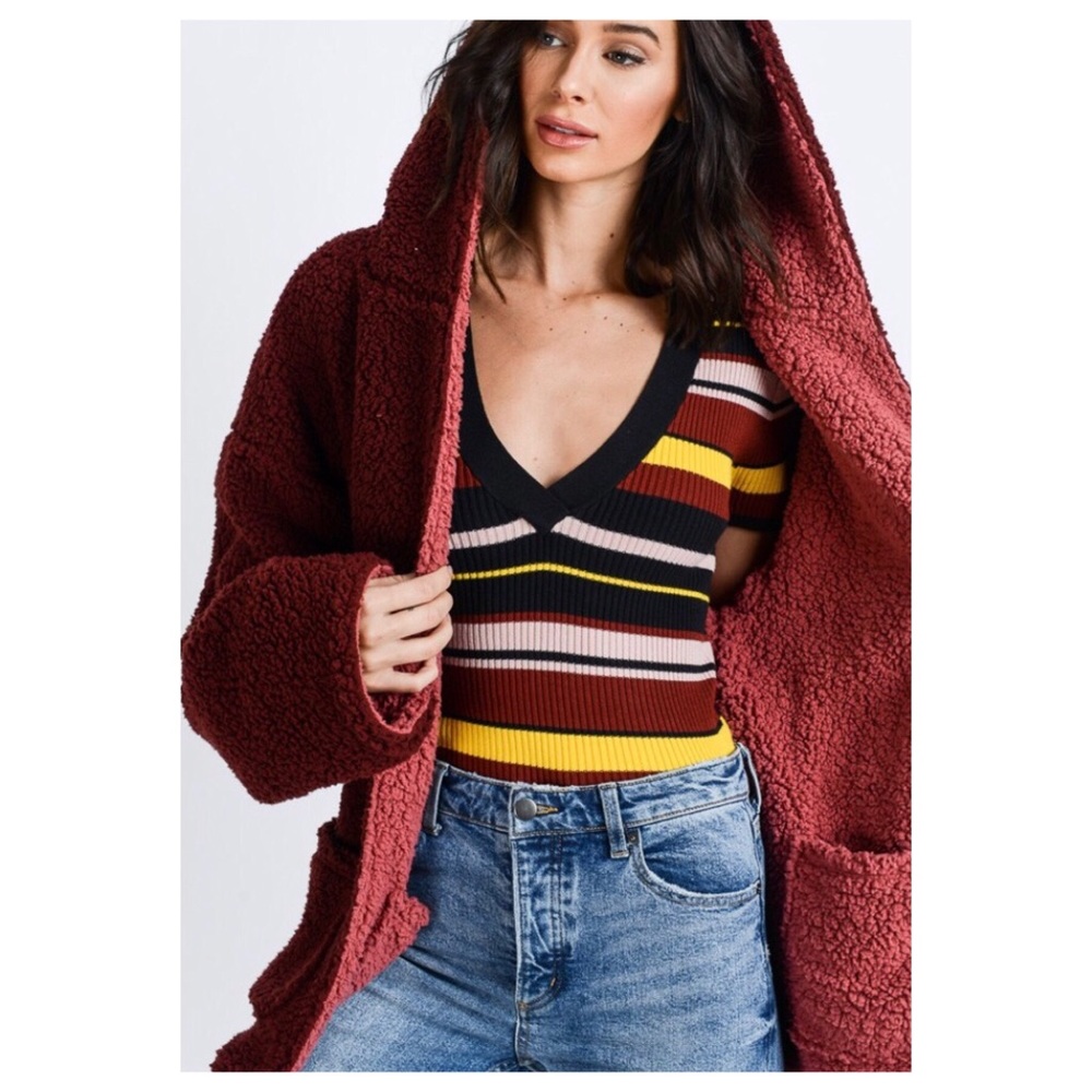 NWT Reversible Cozy Pocket Hooded Cardigan Sweater - Picture 7 of 8